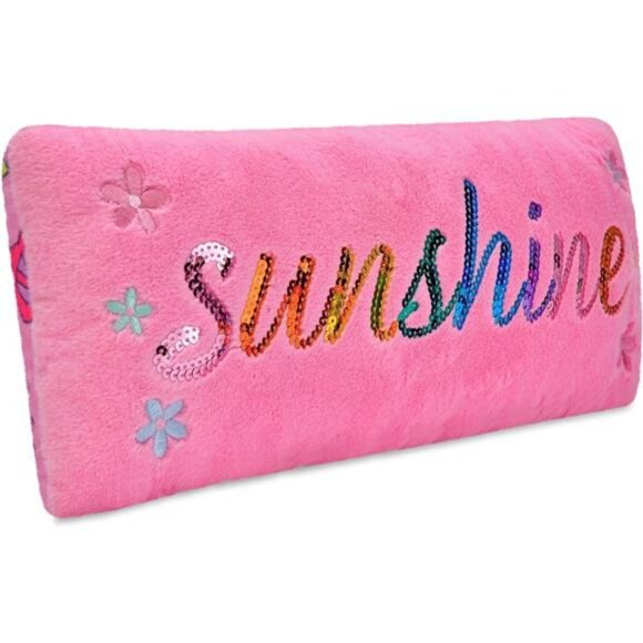 Rainbow Spring Sunshine Accent Pillow 16x6 Plush Fleece Rectangular Throw Cushio - Picture 2 of 6